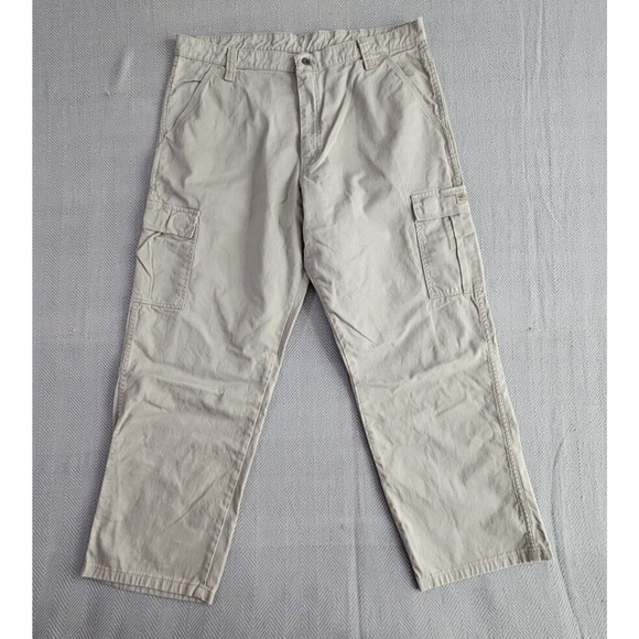 Wrangler Cargo Pants Men's 38x30 Khaki Wide Leg 70LEWNK - Six (6) Pockets - Picture 1 of 16